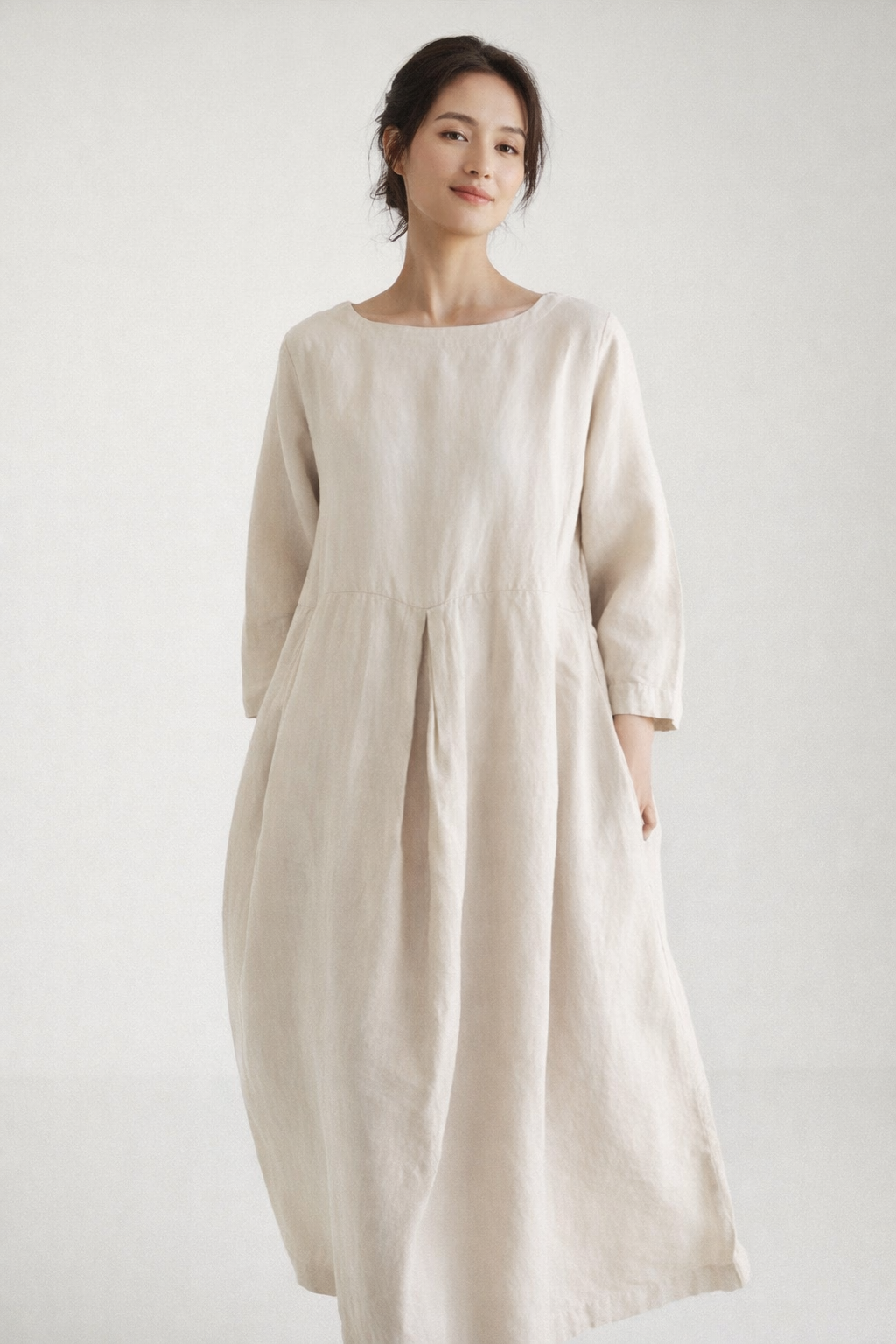 Vestido para mujer lino corte amplio - Elisa