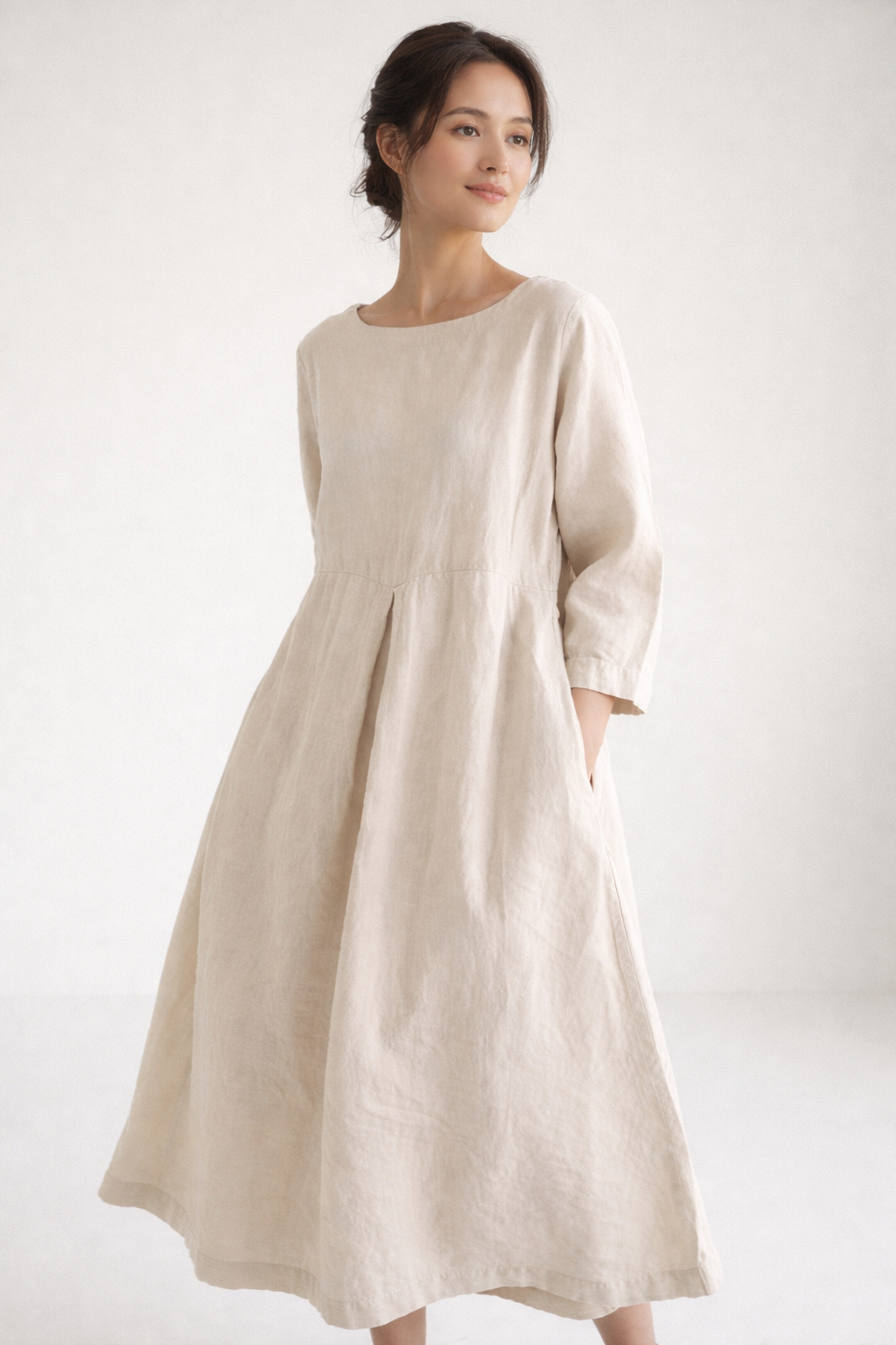 Vestido para mujer lino corte amplio - Elisa