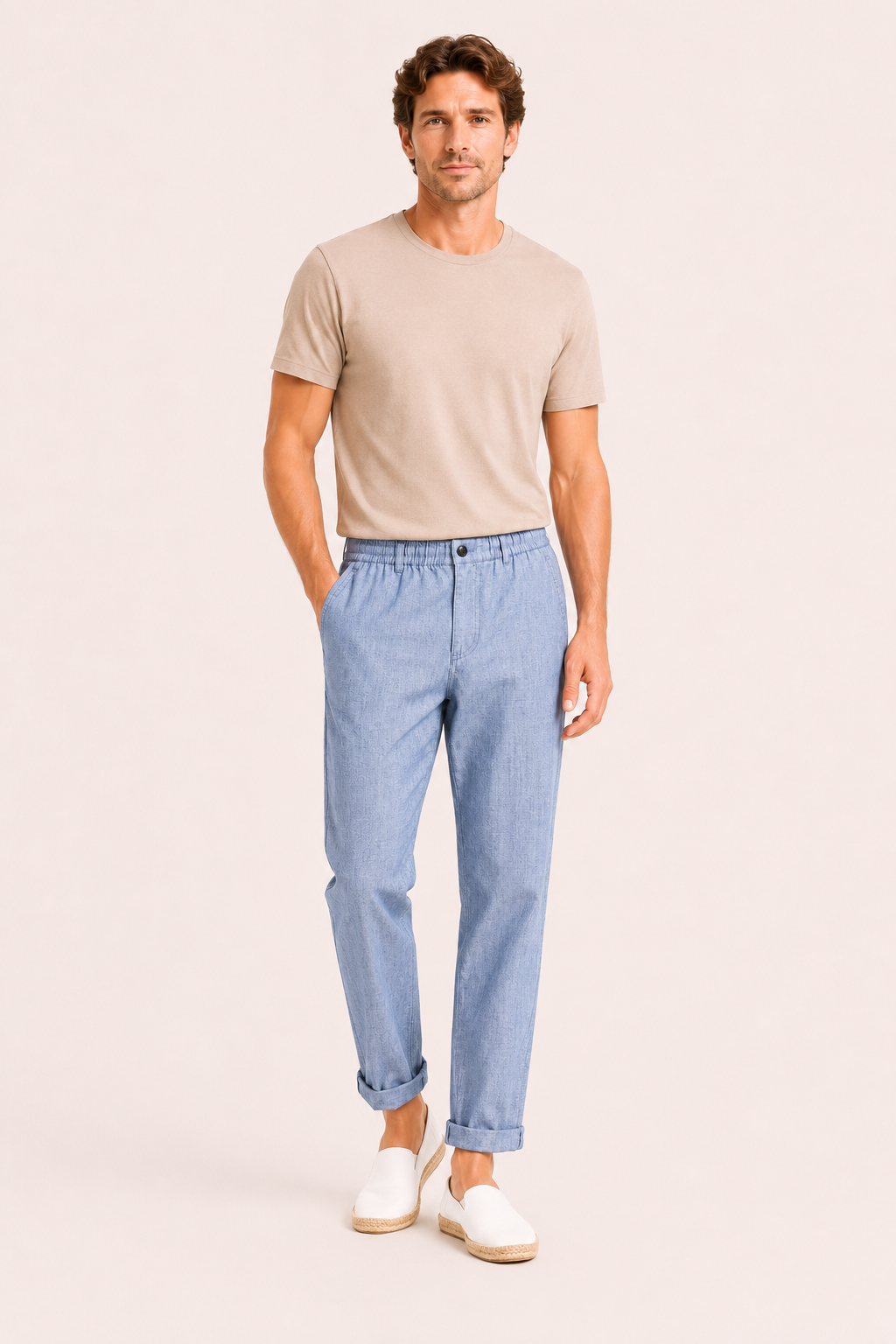 Pantalón hombre lino ligero minimalista cómodo versátil diario - Matteo