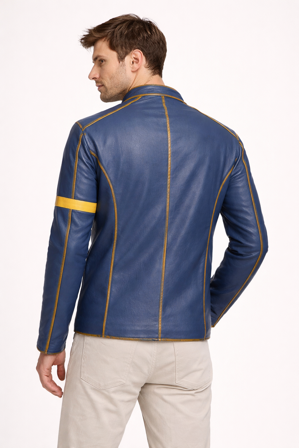 Chaqueta biker para hombre con cuello alto - Kervan