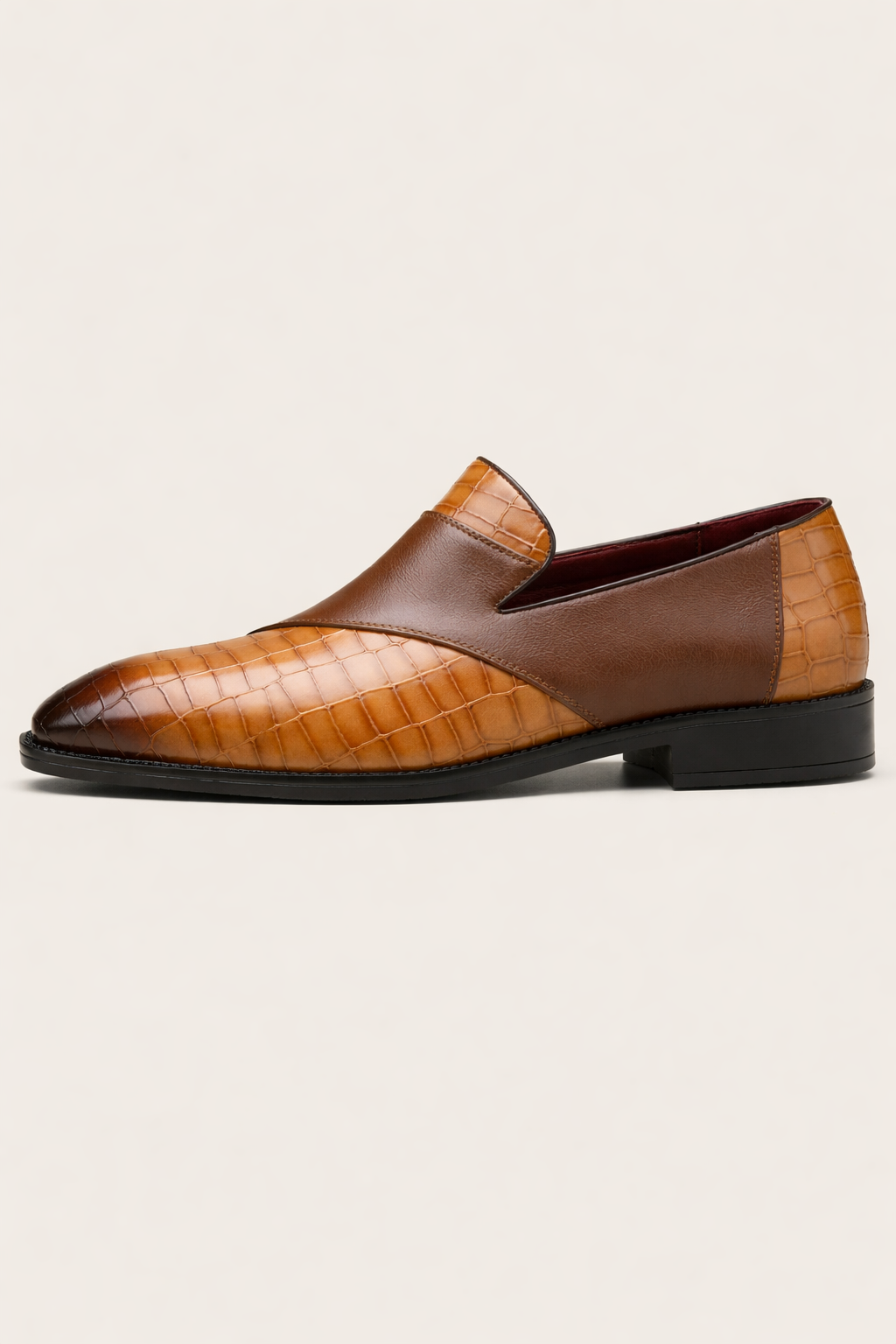 Loafers de piel vegana con textura grabada para hombre - Barret