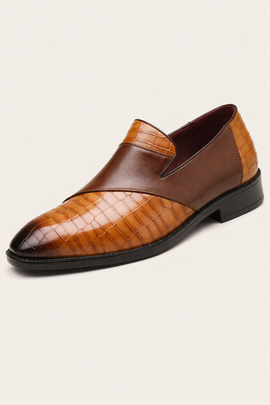 Loafers de piel vegana con textura grabada para hombre - Barret