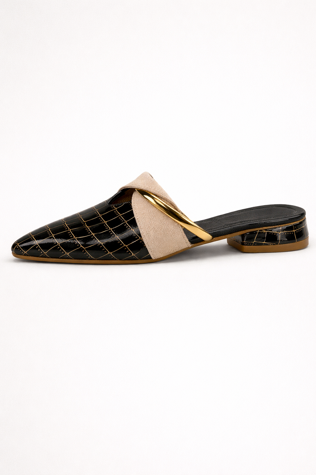 Zuecos de punta para mujer diseño elegante con detalle metálico - Elvoria
