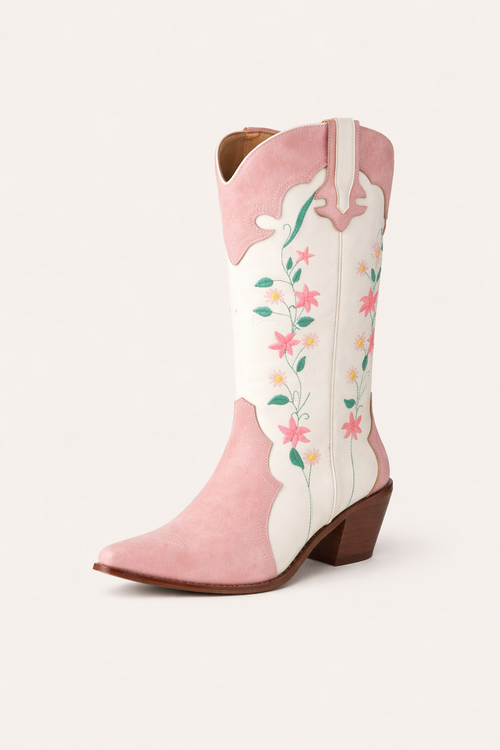 Botas vaqueras bordadas de punta clásica para mujer - Lizzy