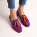 Mocasines mujer borlas puntera redonda suela plana - Elvara