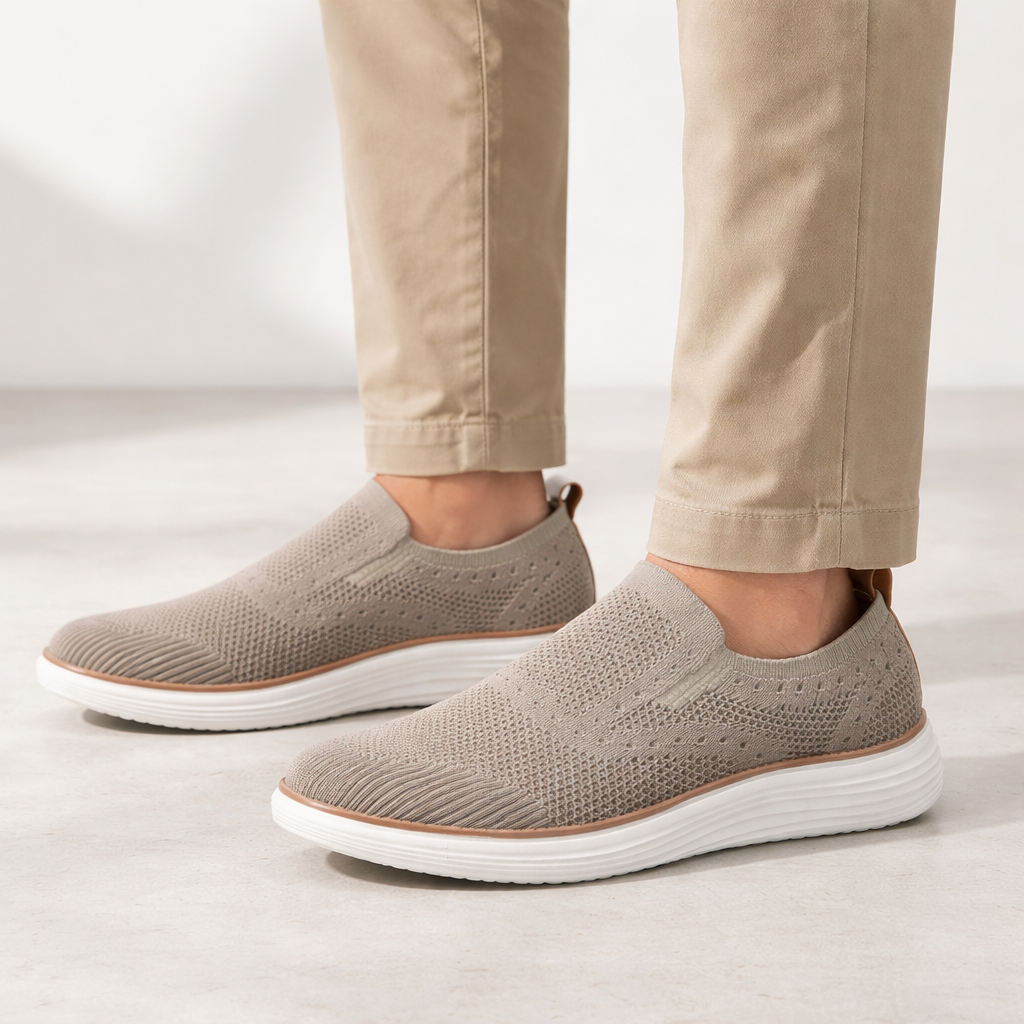 Mocasines ortopédicos para hombre tejido elástico sin cordones - Adrián