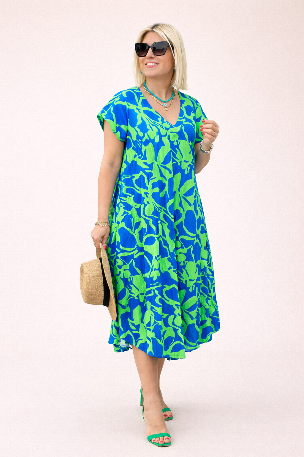 Vestido floral midi de caída suelta para mujer - Millan