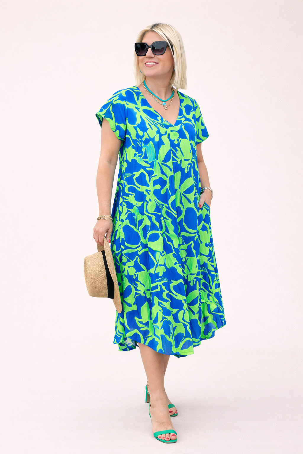 Vestido floral midi de caída suelta para mujer - Millan