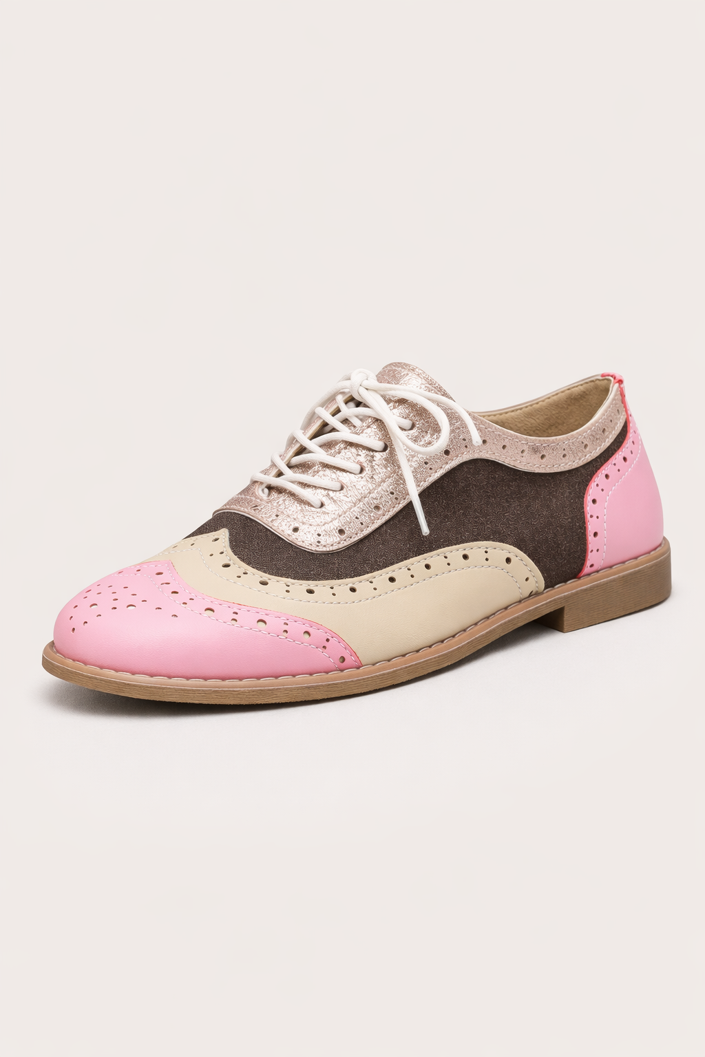 Zapatos oxford multicolor con acabado brillante para mujer - Aurora