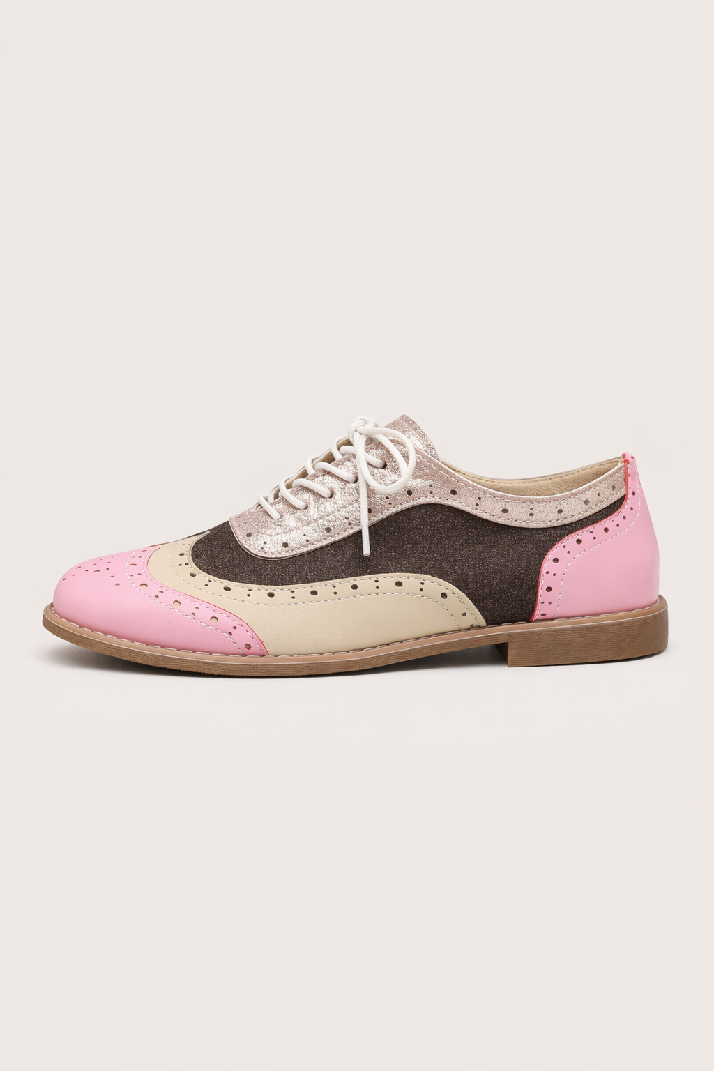 Zapatos oxford multicolor con acabado brillante para mujer - Aurora
