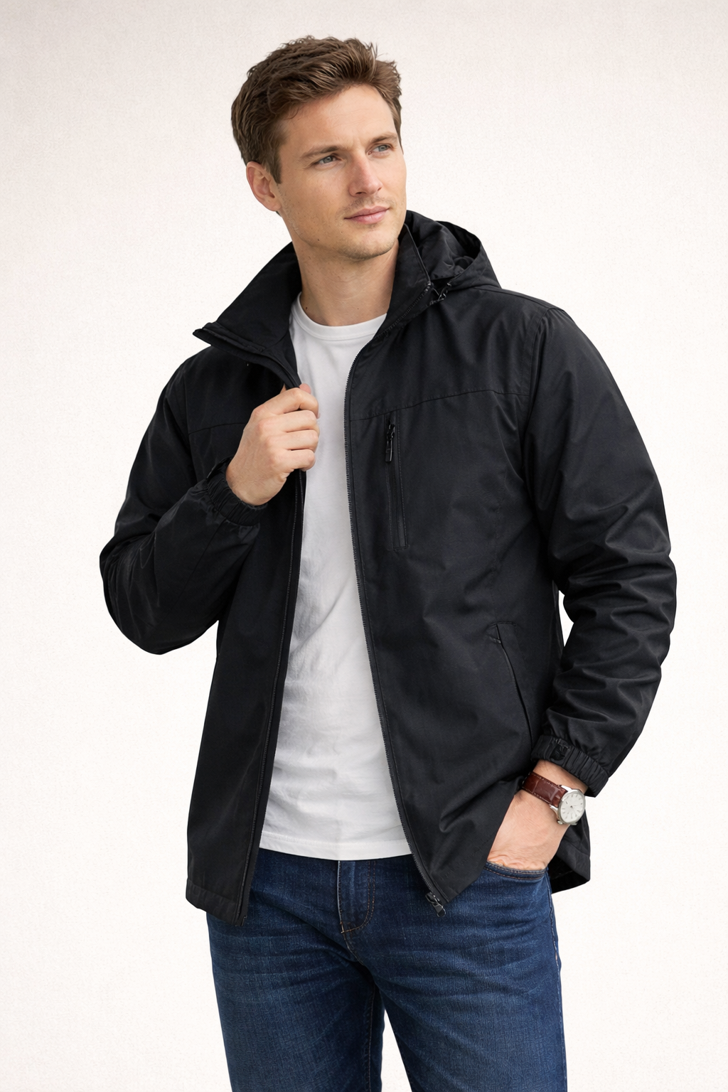 Chaqueta ligera impermeable para hombre con cierre de cremallera - Varnel