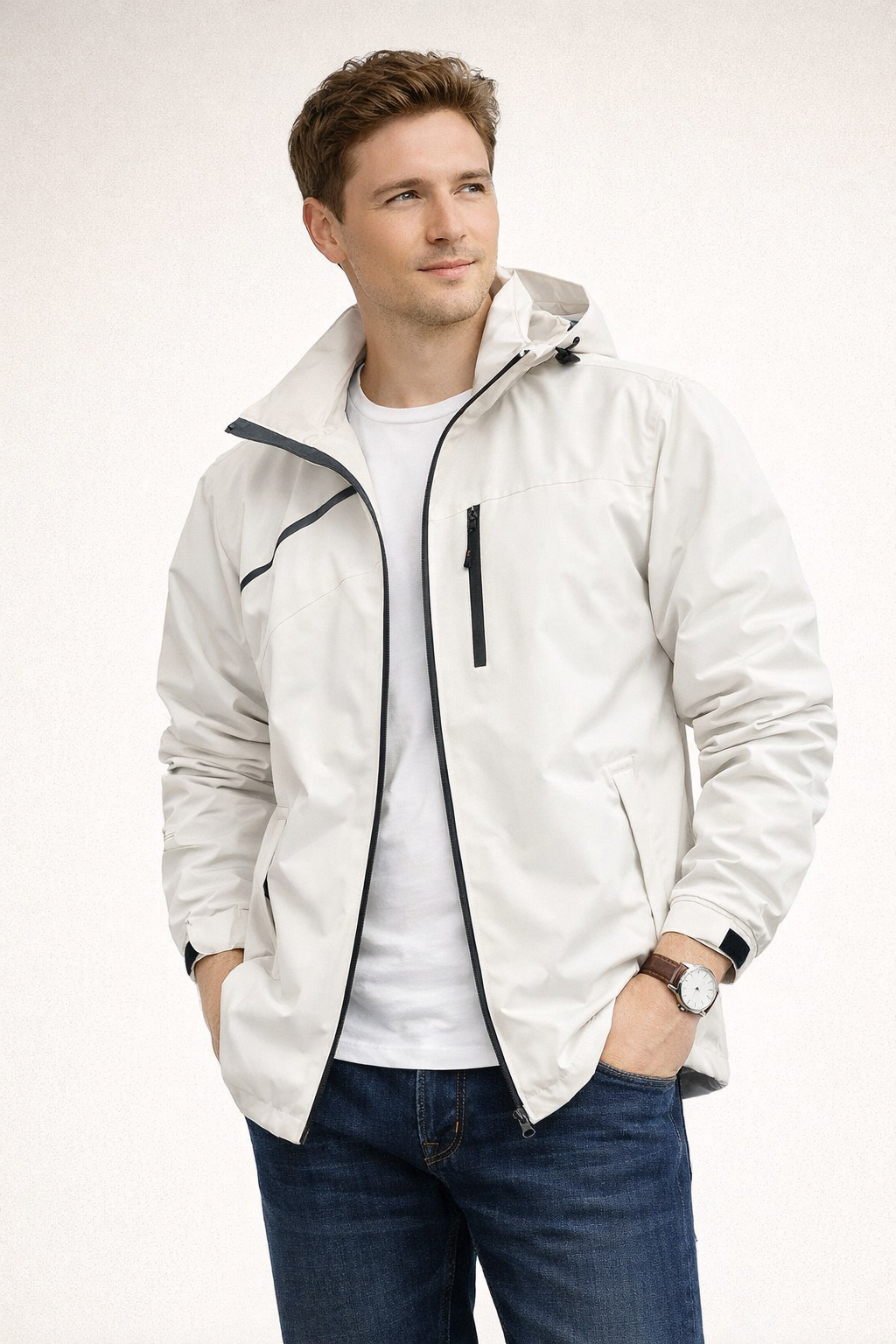 Chaqueta ligera impermeable para hombre con cierre de cremallera - Varnel