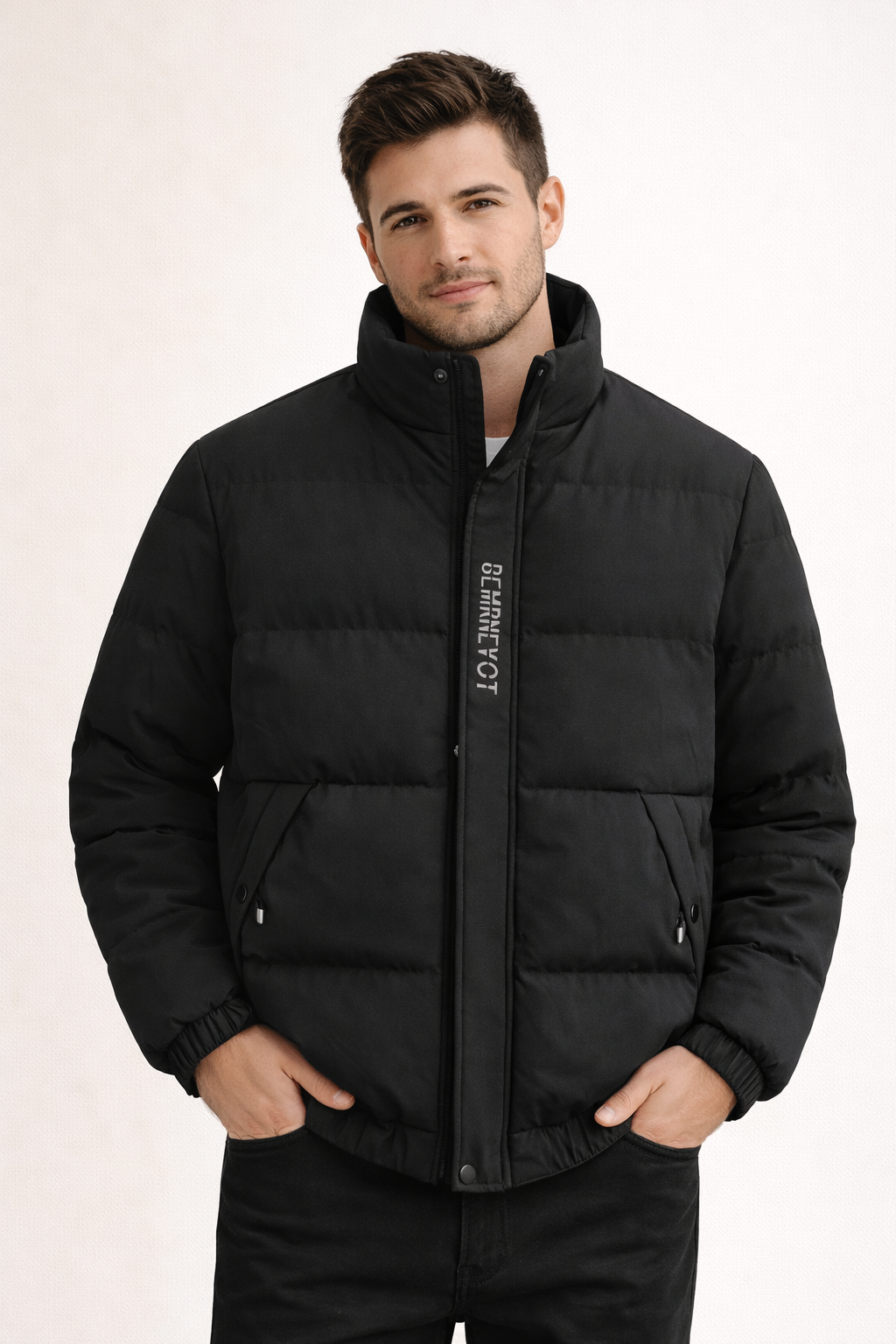 Chaqueta acolchada para hombre con cuello alto - Brevon