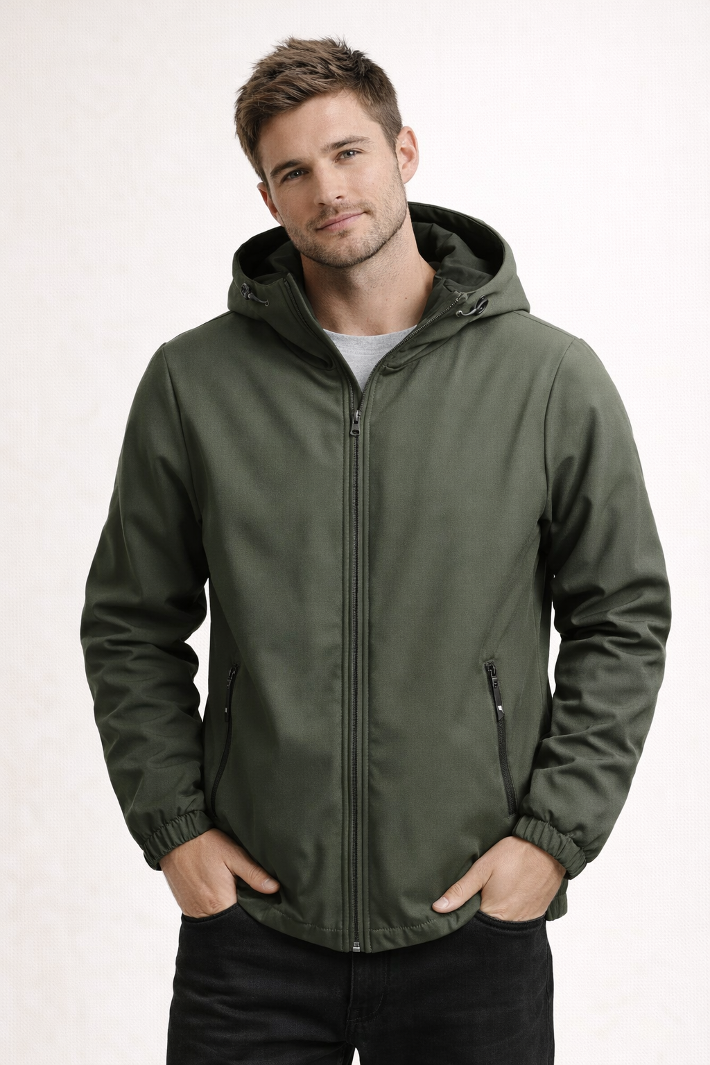 Chaqueta ligera con capucha para hombre de uso diario - Darel