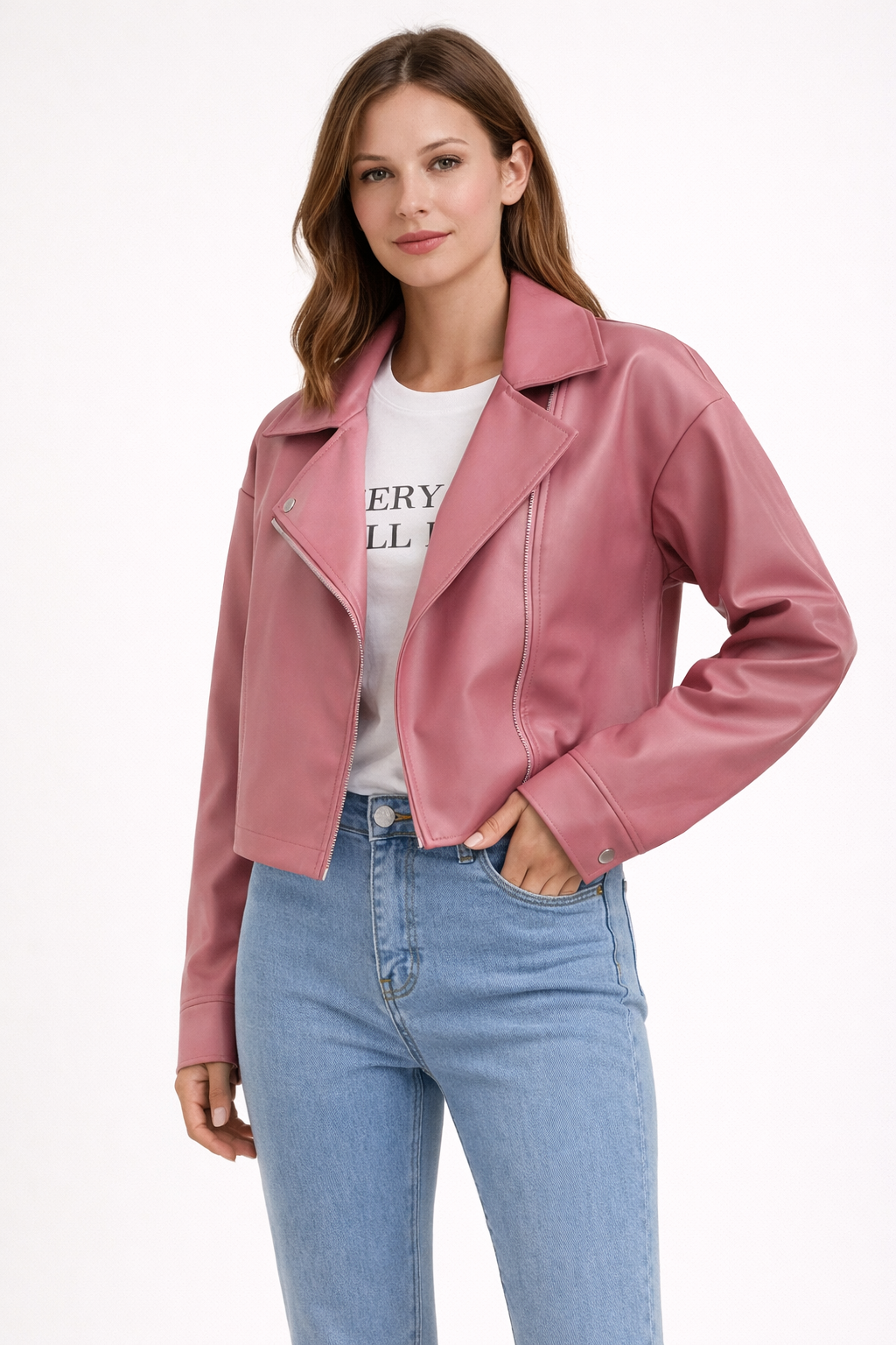 Chaqueta corta de mujer estilo urbano con cremallera - Sirel
