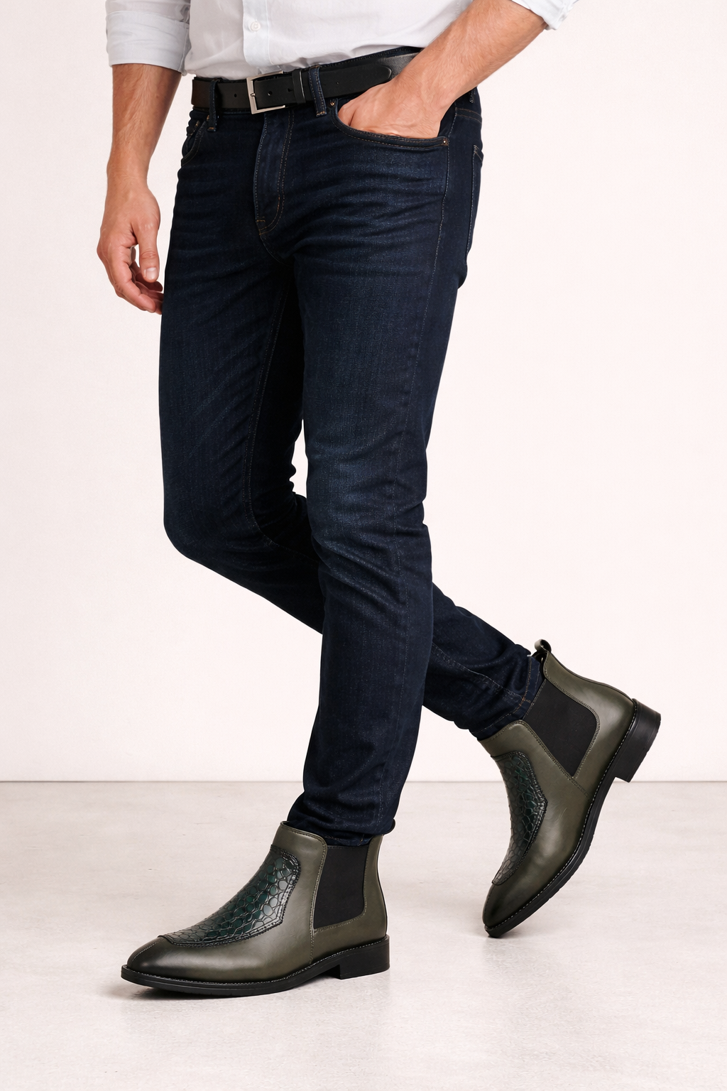 Botines de vestir para hombre con elástico lateral - Zirek