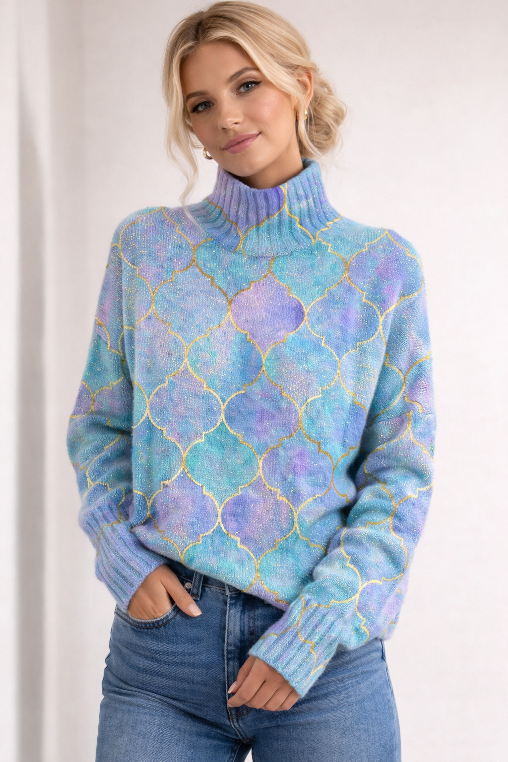 Jersey para mujer de cuello alto holgado - Nerava