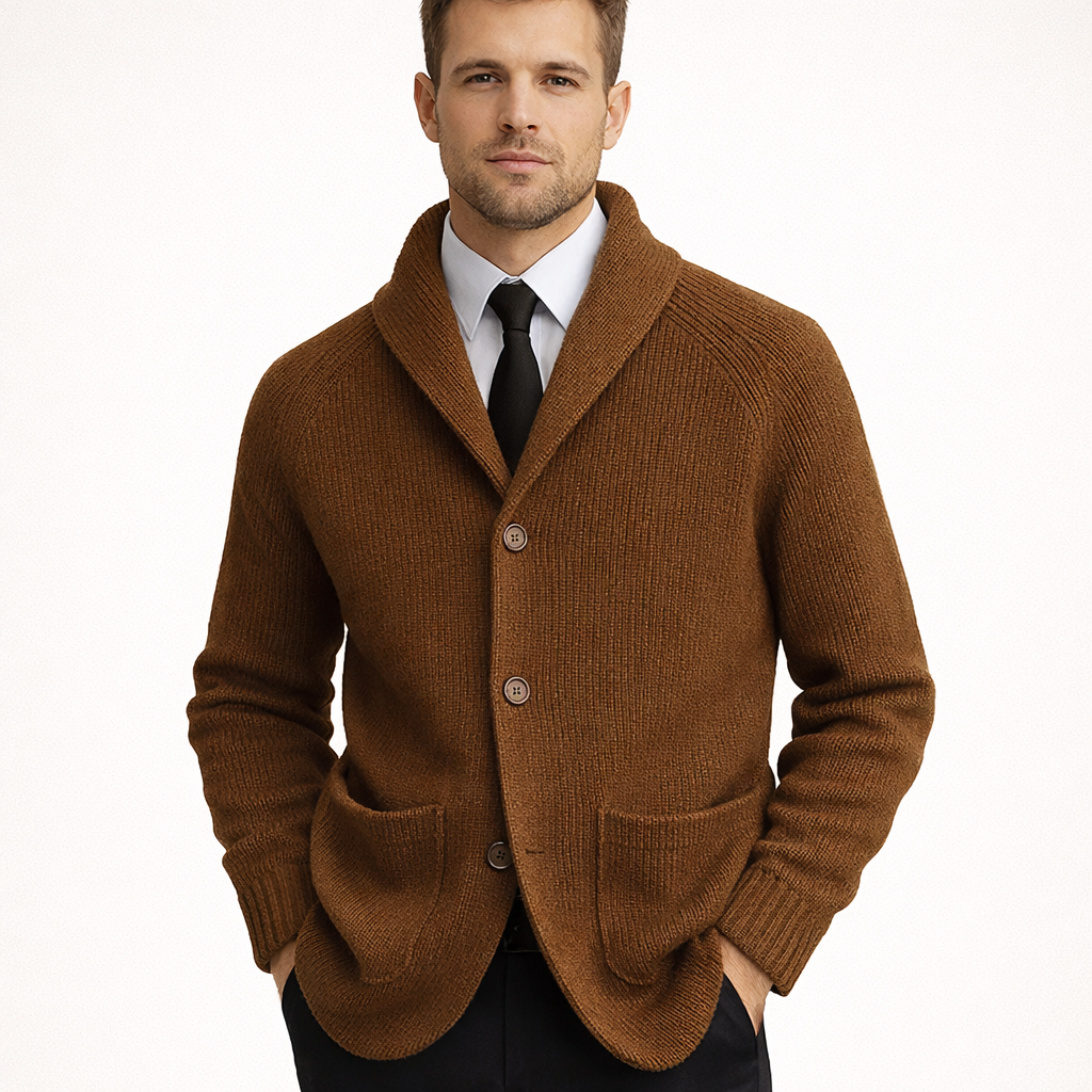 Cárdigan de punto para hombre con botones - Kairon