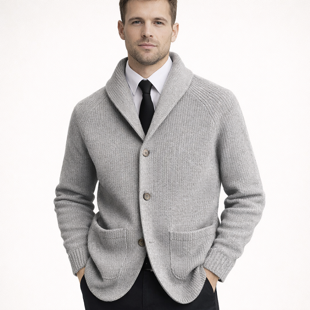Cárdigan tricotado con botonadura para hombre - Kairon