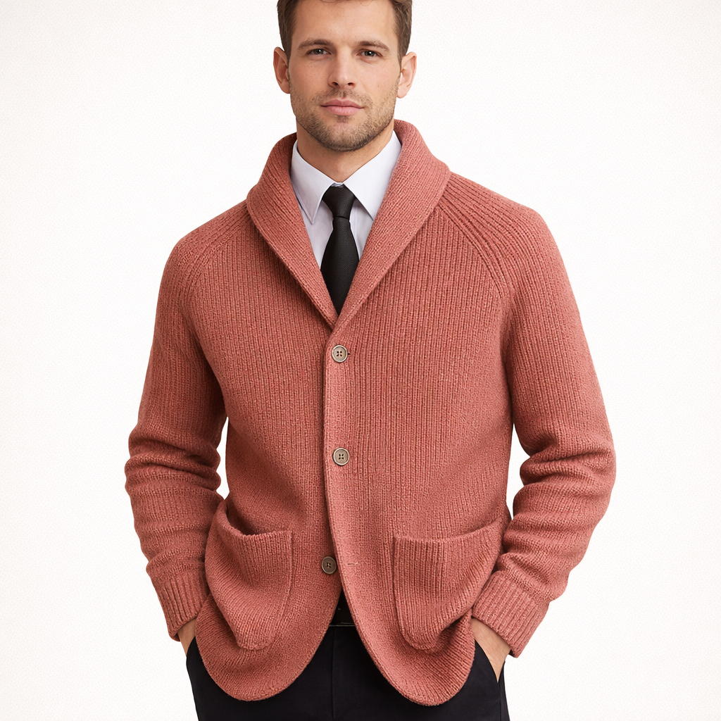 Cárdigan tricotado con botonadura para hombre - Kairon