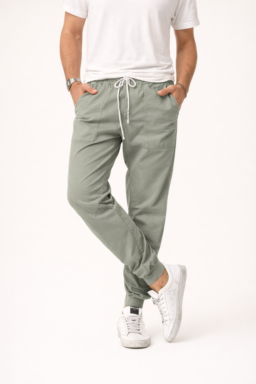 Pantalón jogger tapered con cordón y bolsillos para hombre - Falk