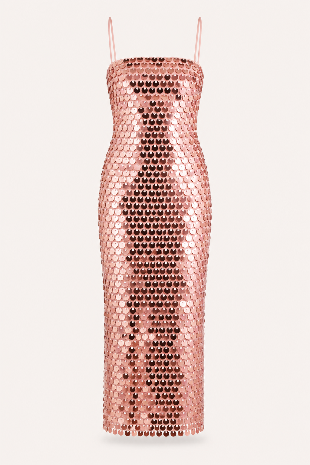 Vestido midi mujer cóctel tirantes finos acabado brillante fiesta noche - Senta