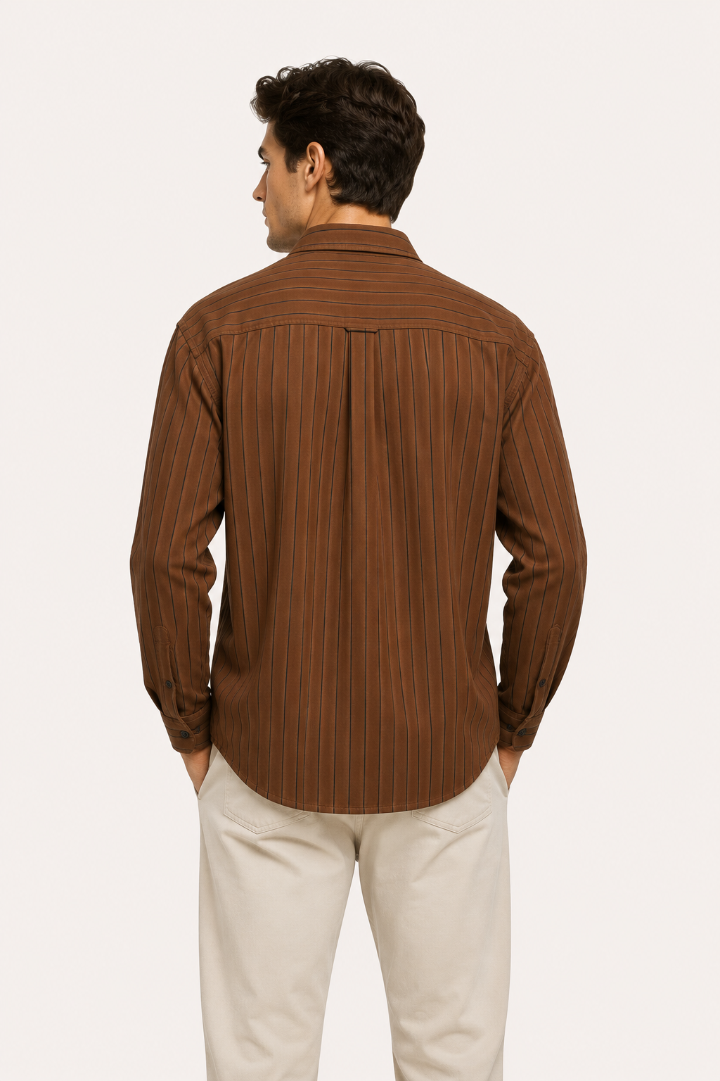 Camisa hombre rayas verticales relajada bolsillos funcionales versátil - Kilian