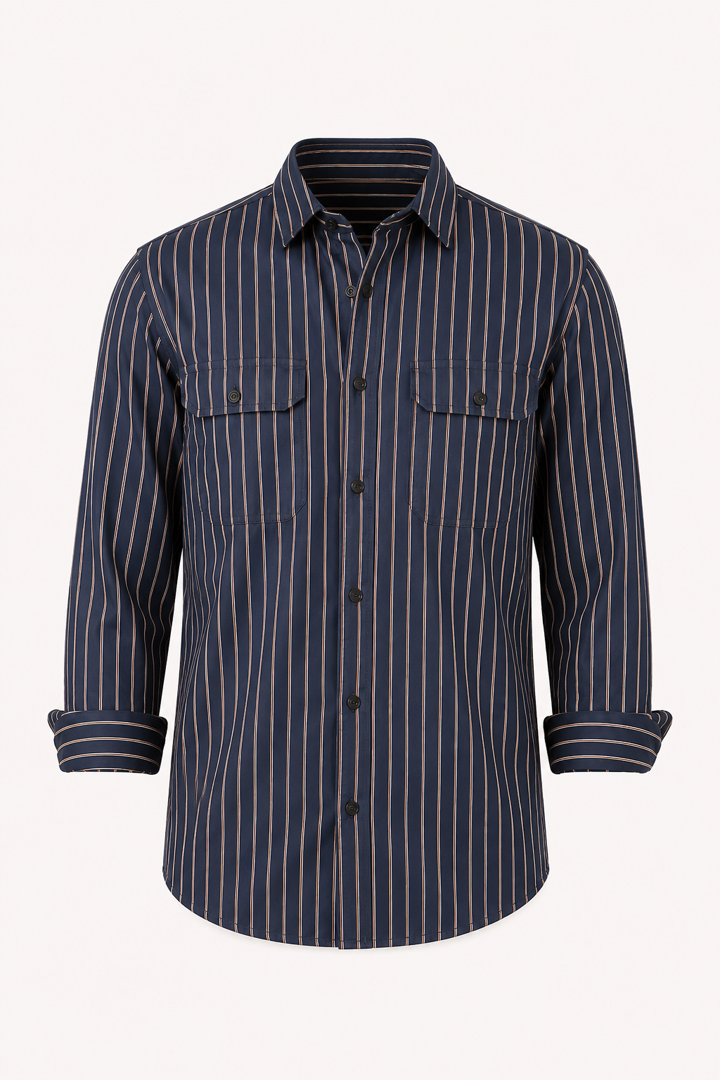 Camisa hombre rayas verticales relajada bolsillos funcionales versátil - Kilian