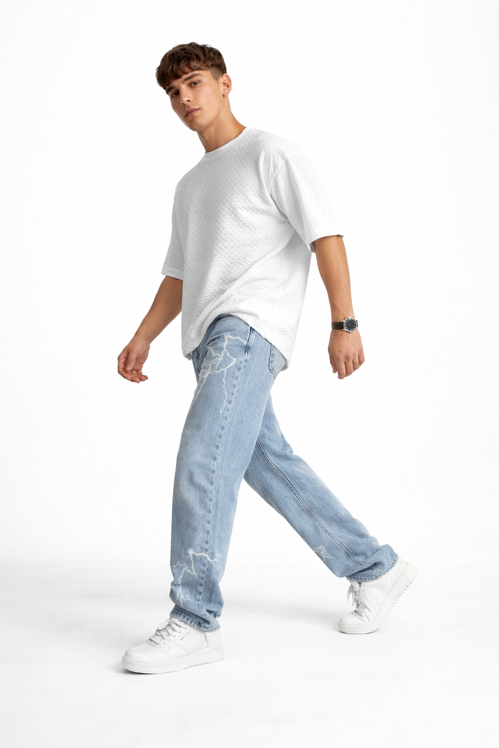 Pantalones vaqueros rectos con estampado