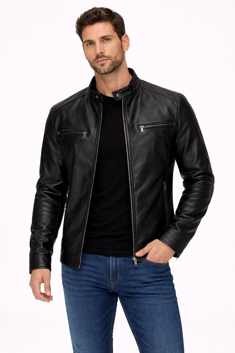 Chaqueta moderna para hombre efecto cuero - Karsen