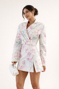 Conjunto floral de blazer y falda elegante para mujer - Ottilie