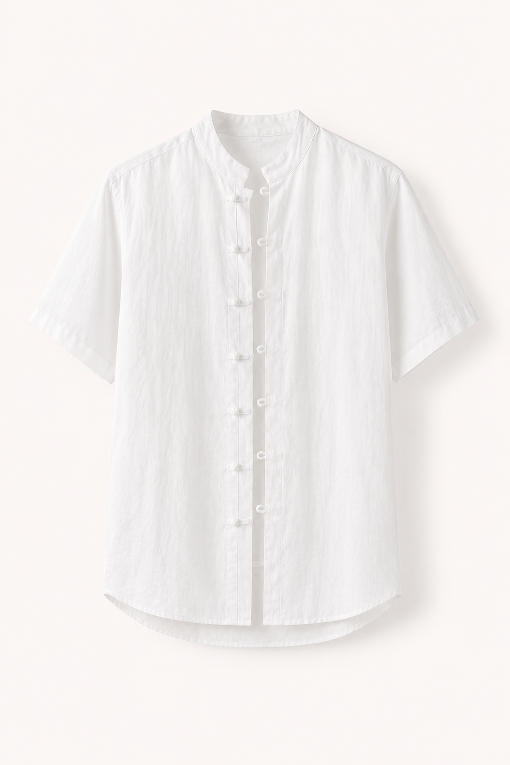 Camisa lino hombre cuello mao manga corta botonadura casual fresca - Emil