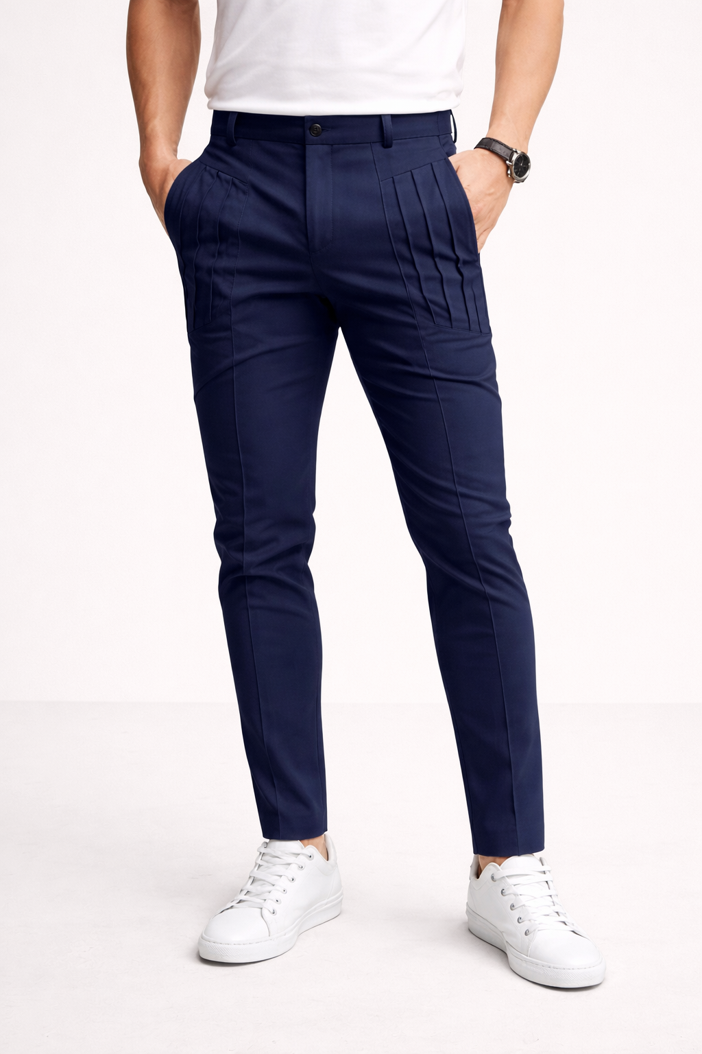 Pantalones slim para hombre con pinzas dobles y corte moderno - Grober