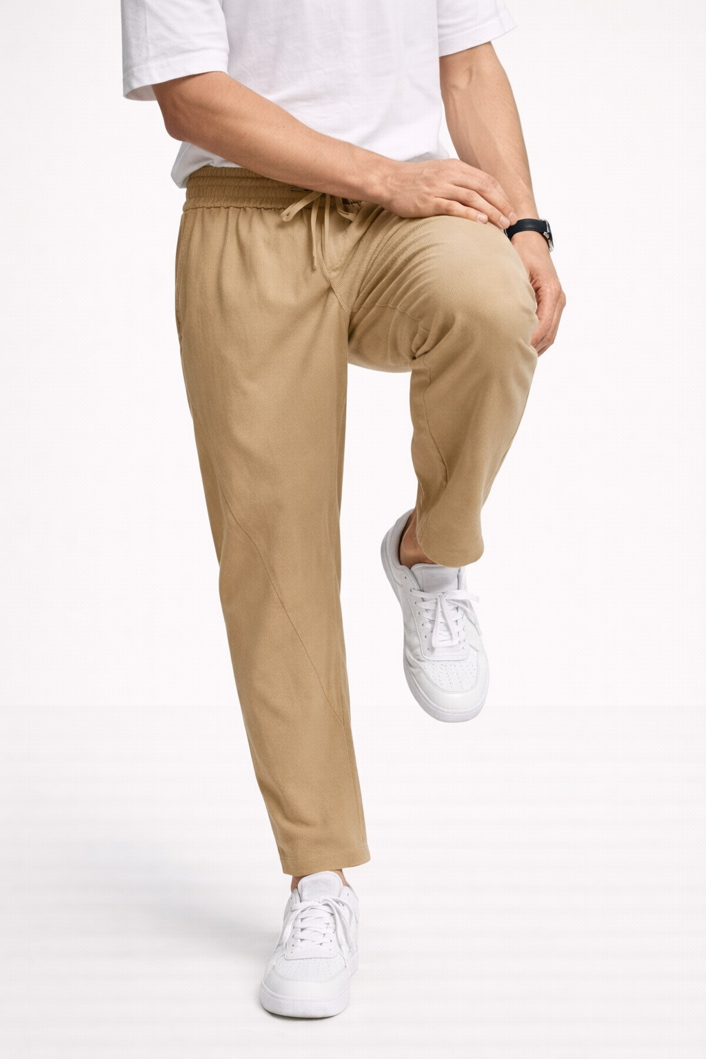 Pantalón jogger en lino con cordón ajustable para hombre - Najim