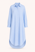Vestido camisero largo mujer cuello clásico manga larga botones bolsillo - Shanik