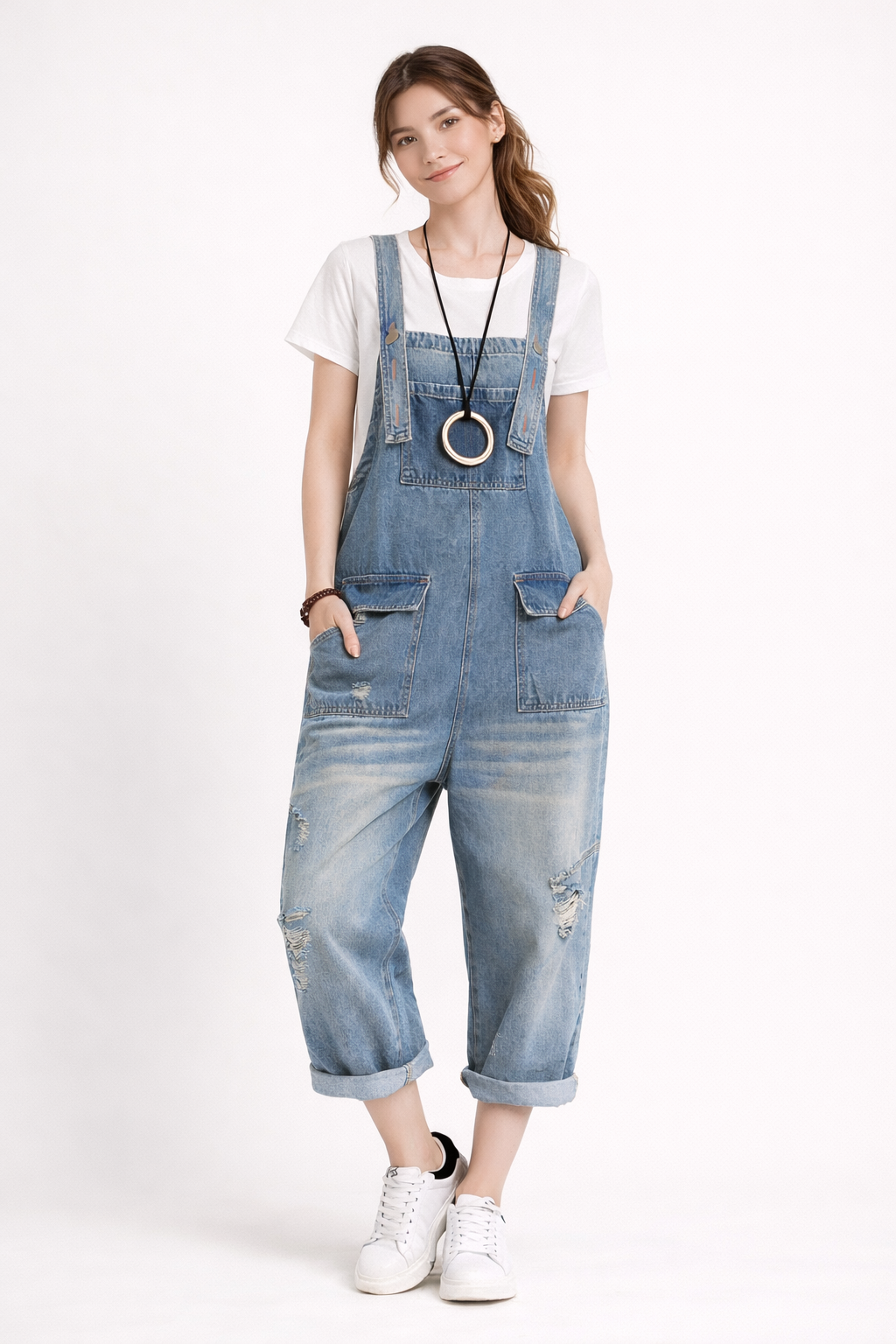 Overol de mezclilla tipo harem - Berta