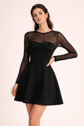 Vestido mini con mangas transparentes – Clara