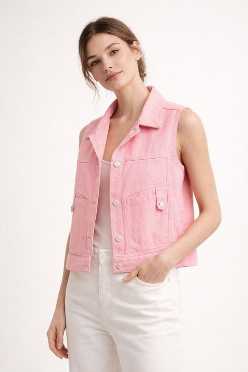 Chaleco vaquero corto para mujer estilo primavera - Victoria