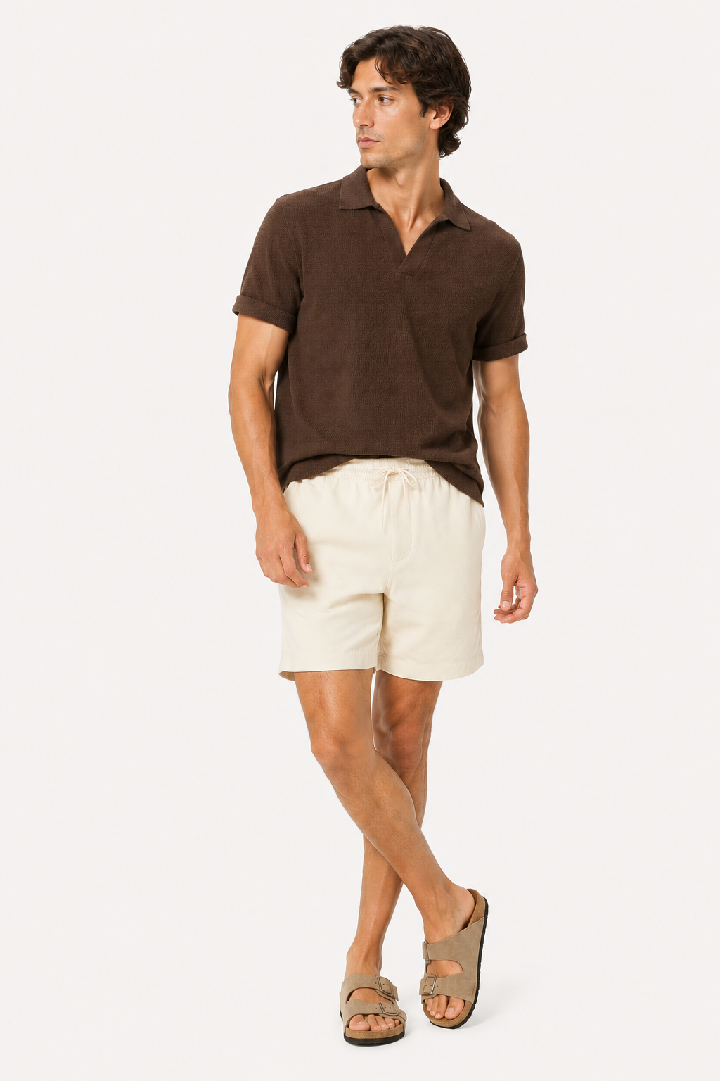 Bermuda casual hombre cintura elástica cordón corte recto bolsillos - Tarma