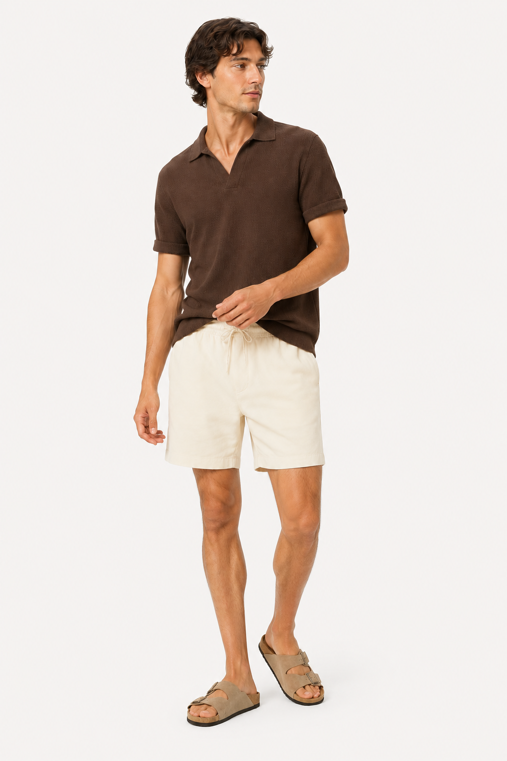 Bermuda casual hombre cintura elástica cordón corte recto bolsillos - Tarma