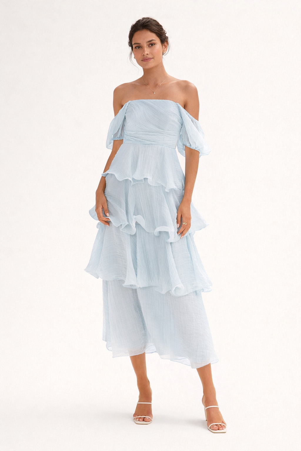 Vestido midi volantes en capas para mujer - Gisela