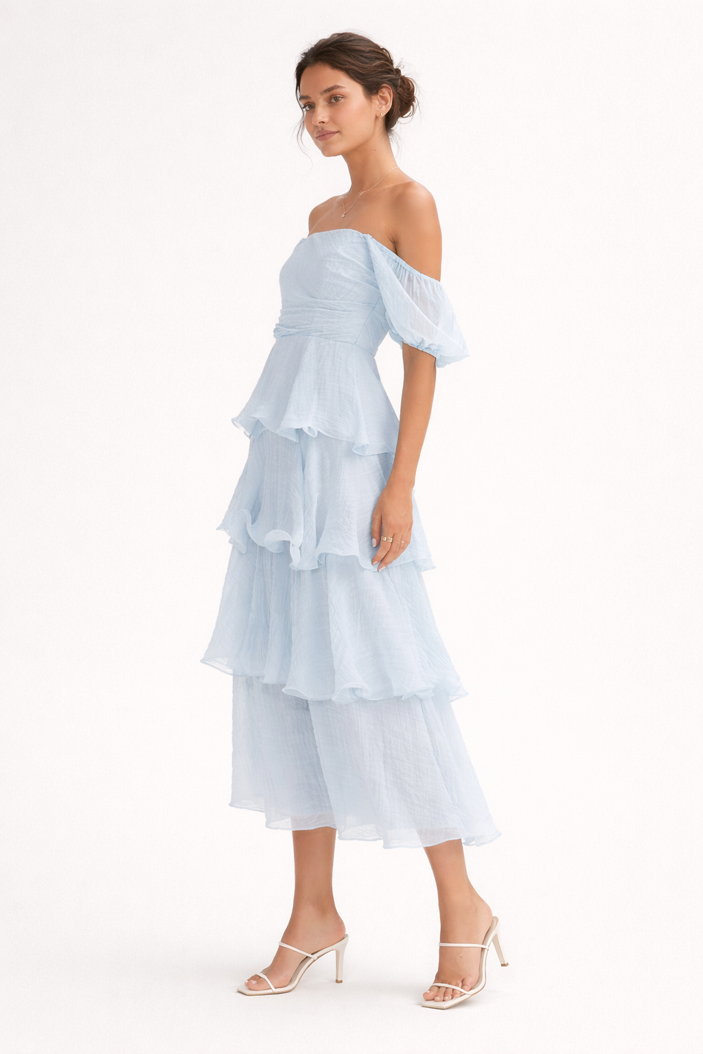 Vestido midi volantes en capas para mujer - Gisela