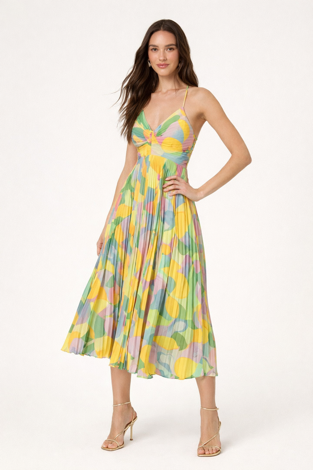 Vestido midi para mujer ligero y fresco con tirantes finos - Aranza