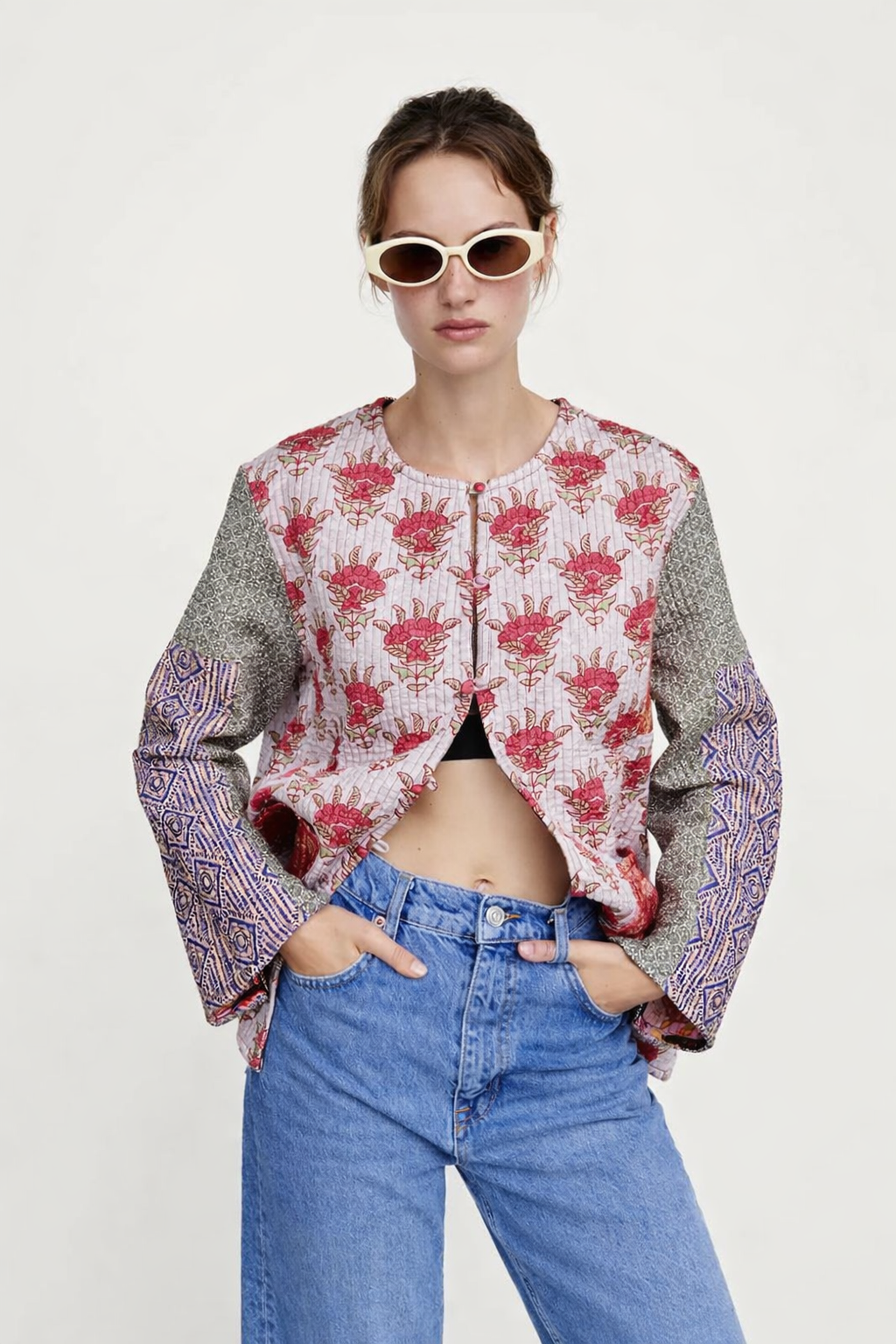 Chaqueta de primavera con estampado patchwork para mujer - Gerlinde