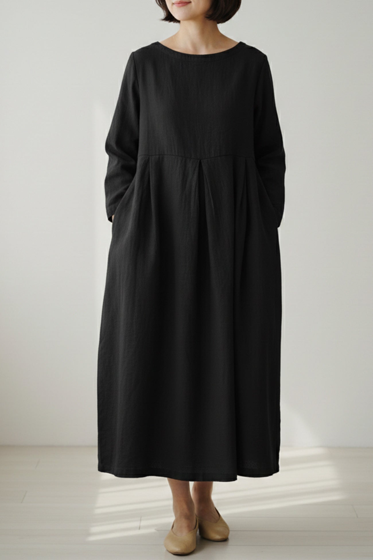 Vestido para mujer lino corte amplio - Elisa