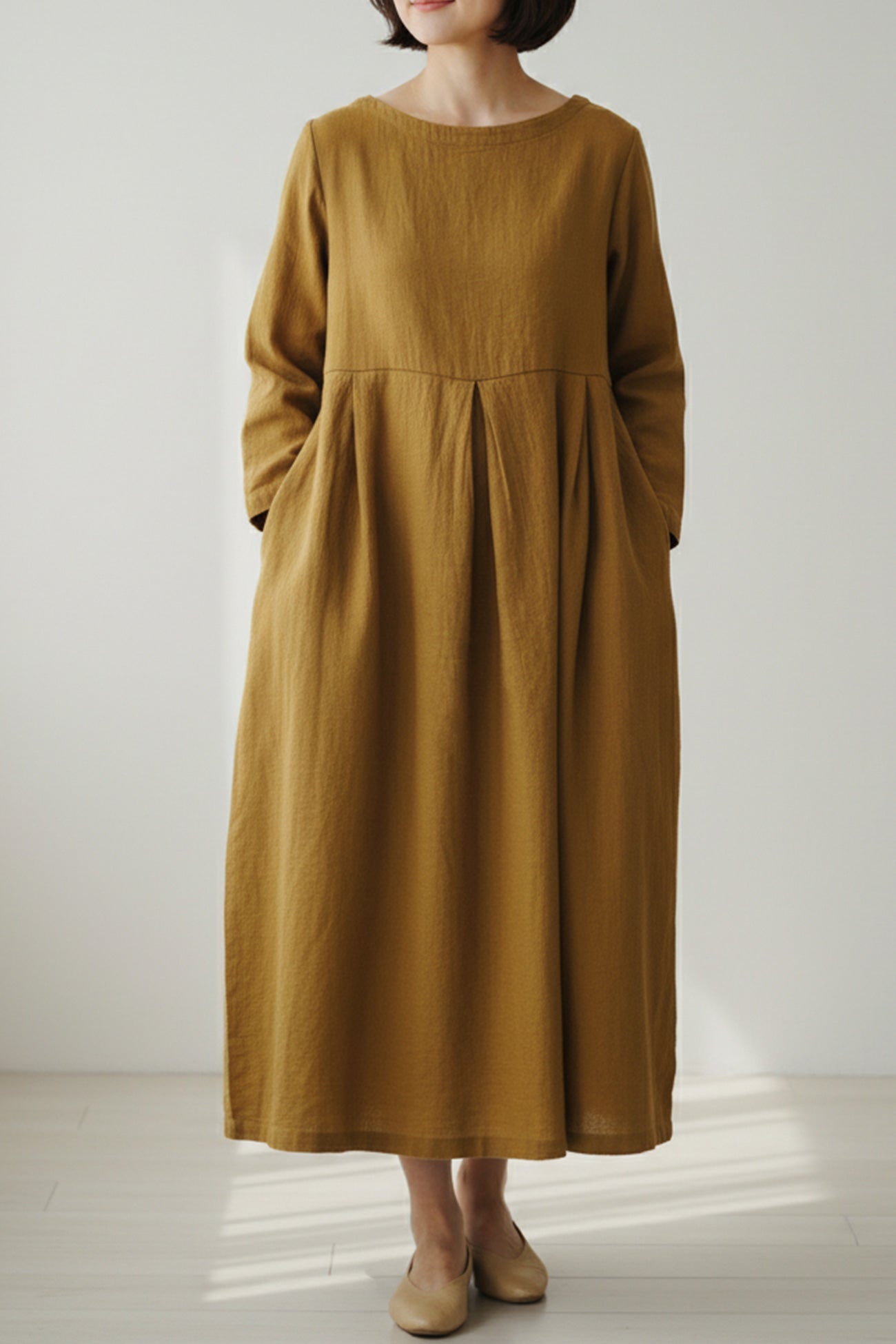 Vestido para mujer lino corte amplio - Elisa