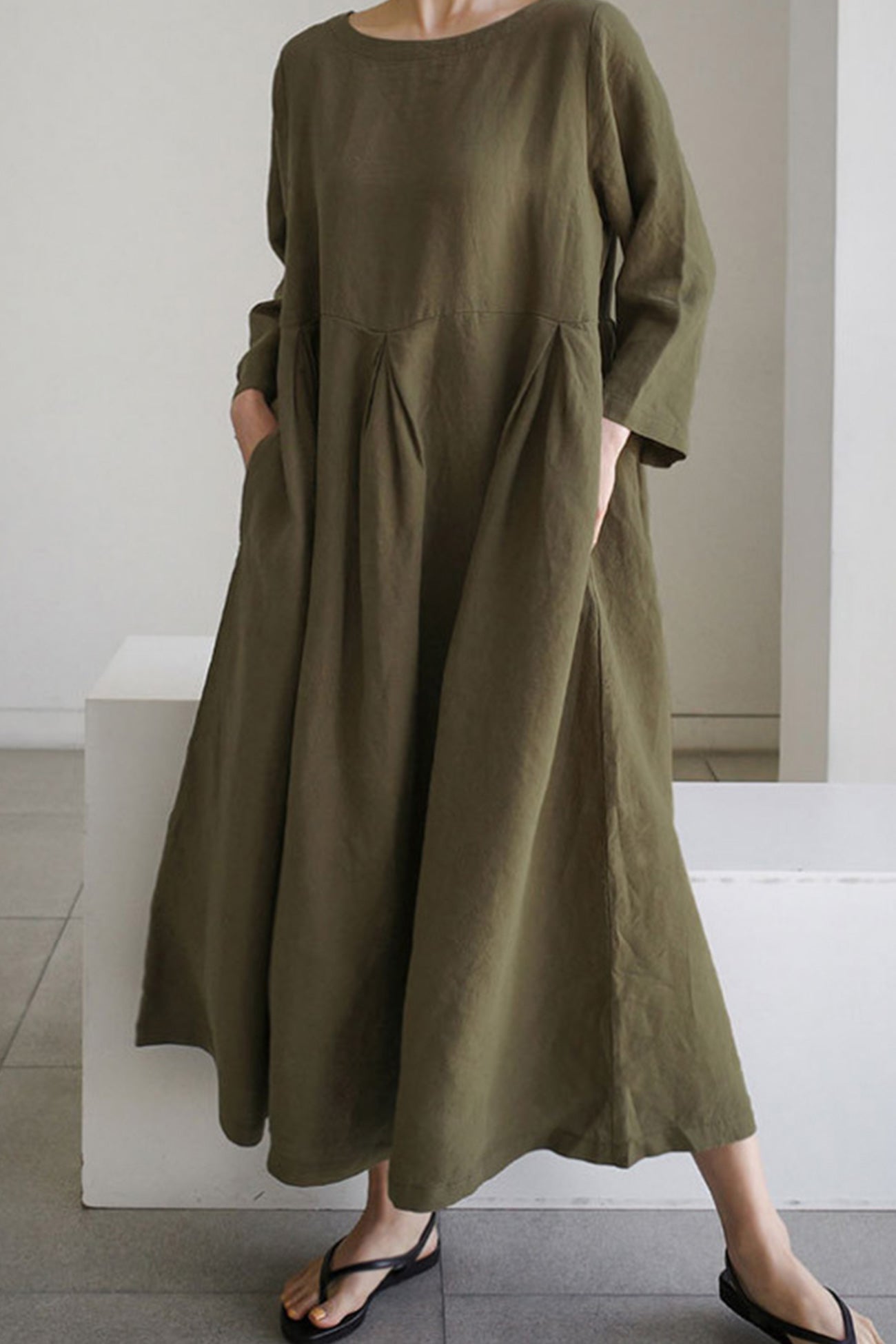 Vestido para mujer lino corte amplio - Elisa