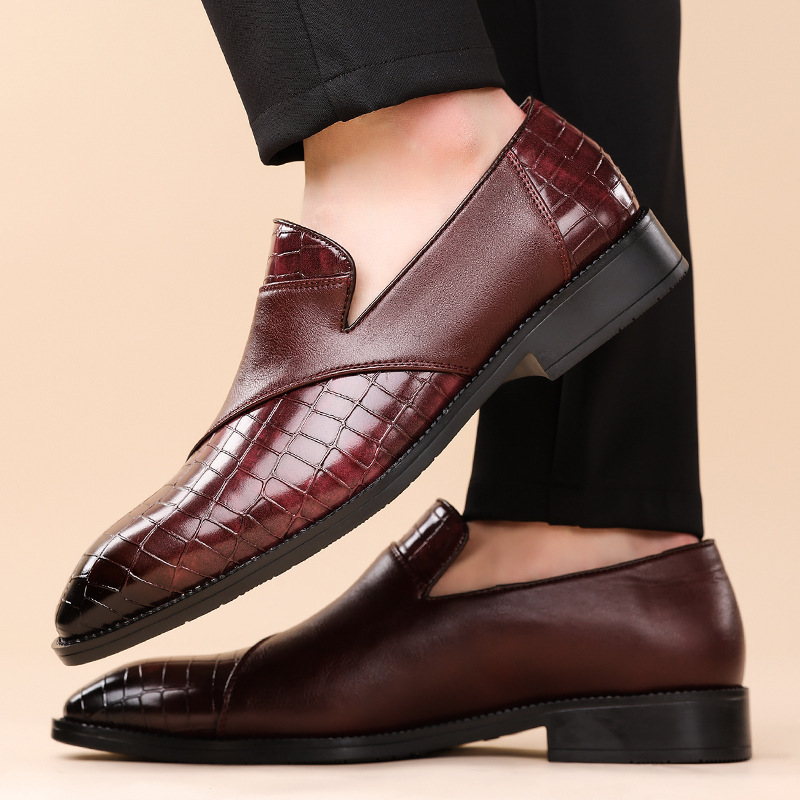 Loafers de piel vegana con textura grabada para hombre - Barret