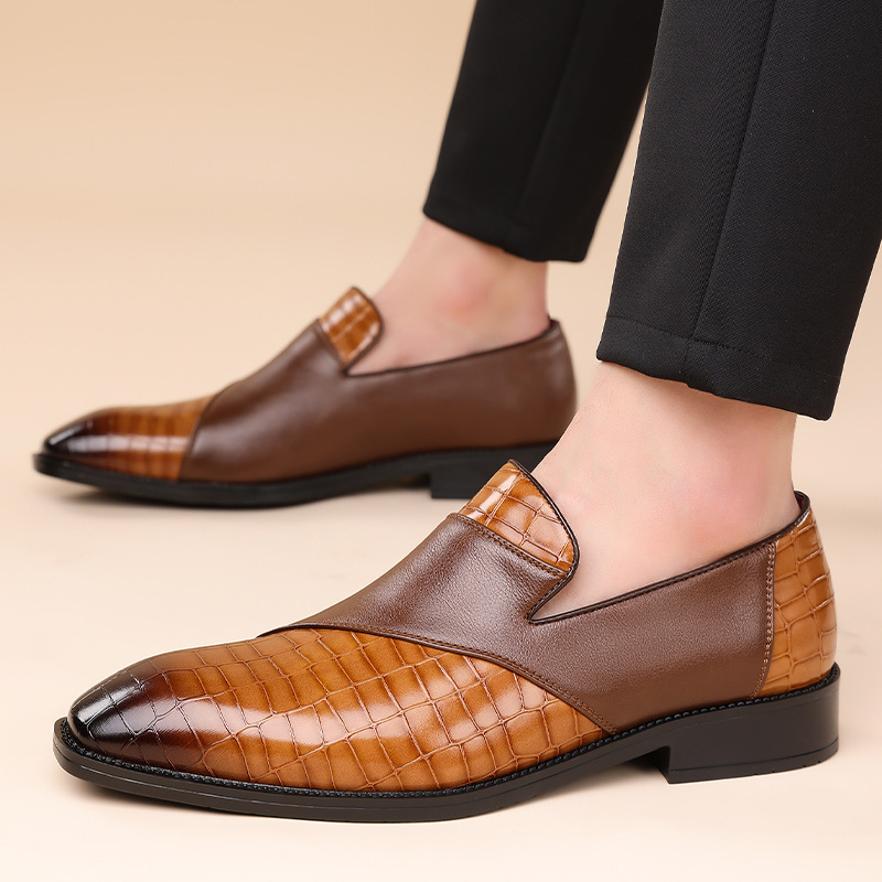 Loafers de piel vegana con textura grabada para hombre - Barret