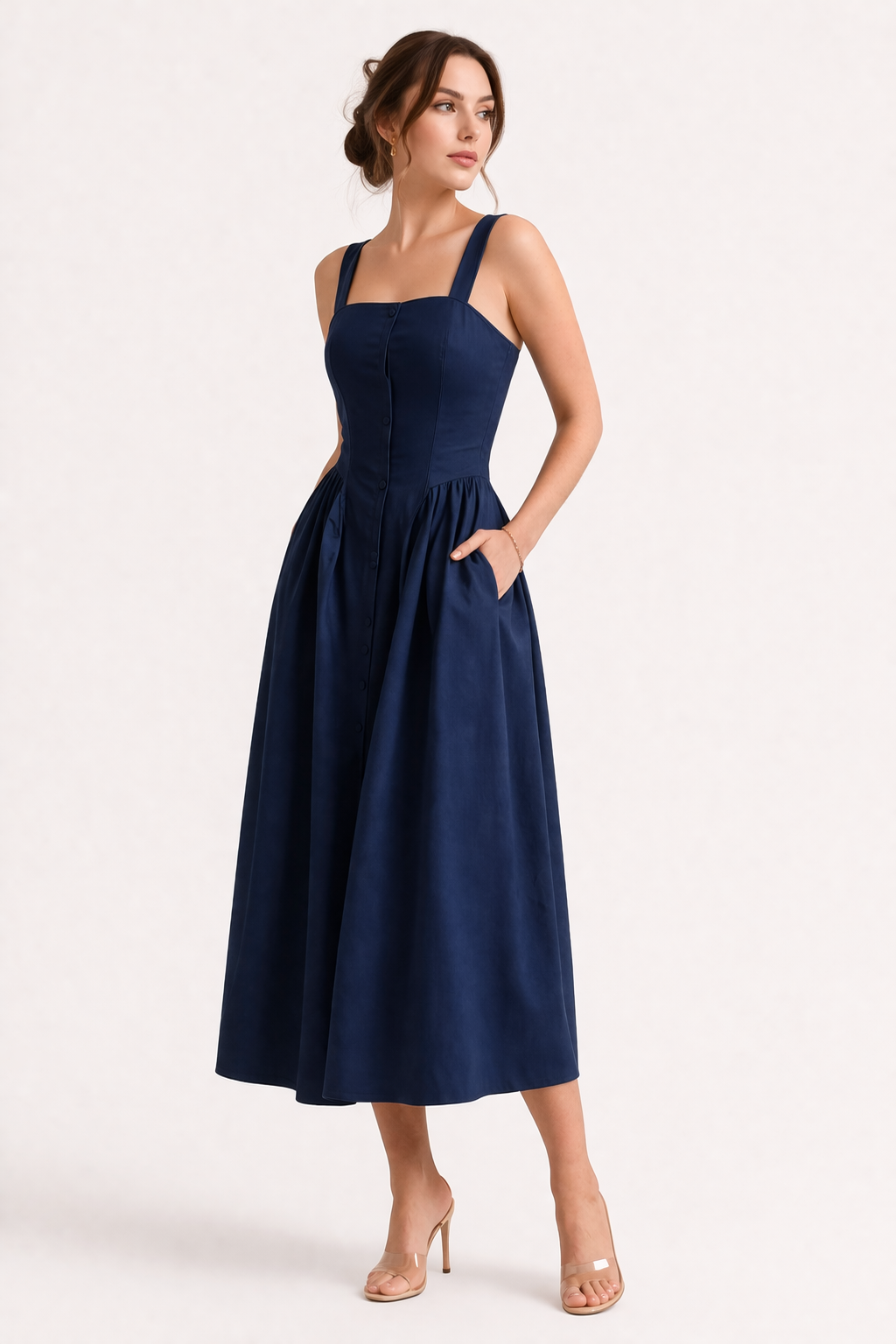 Vestido midi de tirantes para mujer estilo casual y veraniego cómodo - Marie